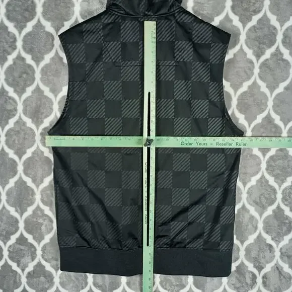 Guess Fast & Furious Vest Mens Large Black Hooded Full Zip Checkered Limited - Picture 5 of 10